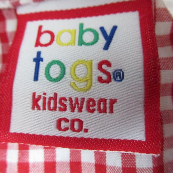 Baby Togs Kidswear Button Front Sleeveless Shirt Girl 12M Red White Check Collar - Picture 3 of 6